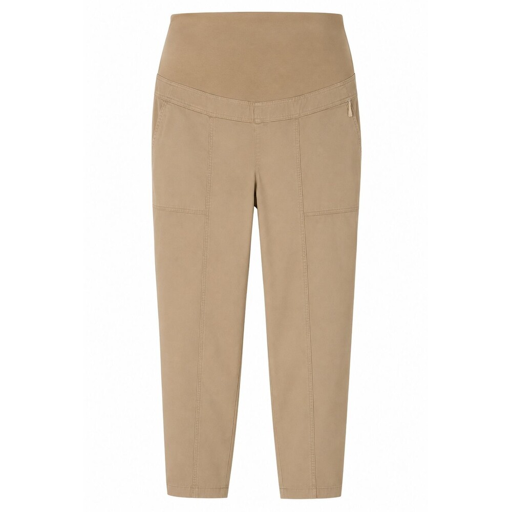 Isabel Maternity Over The Belly Chino Khaki Pants Women’s XL Tan Pull On Comfy